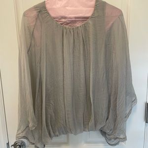 Baci Grey Sheer Blouse